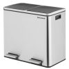 Szelektív szemeteskuka 2x24L, pedálos, lágy záródás, fekete 40x30x60cm