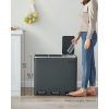SONGMICS Hulladékgyűjtő, 3 x 18 L-es háromrekesszes konyhai szemetes, lábbal működtethető,
