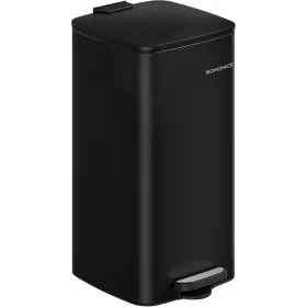 Konyhai szemetes, 30L, belső vödörrel, pedálos, fekete