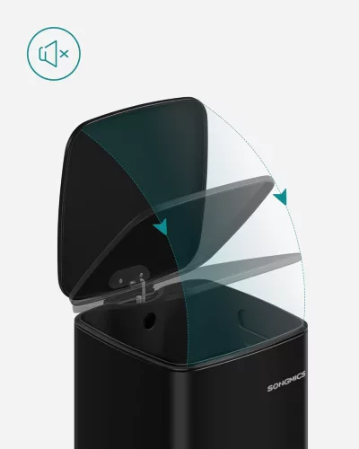Konyhai szemetes, 30L, belső vödörrel, pedálos, fekete