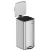 Szemeteskuka, 30L, pedálos, acél, lágy záródás, ezüst 30x30x70cm