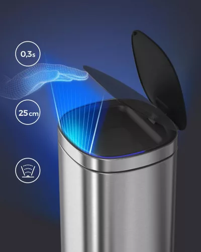 SONGMICS LTB620E50 50 literes automata mozgásérzékelős konyhai szemetesvödör több színű