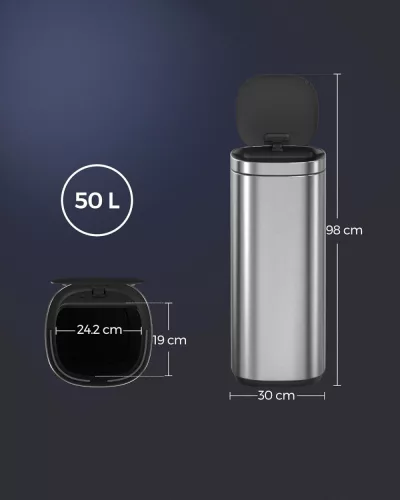 SONGMICS LTB620E50 50 literes automata mozgásérzékelős konyhai szemetesvödör több színű