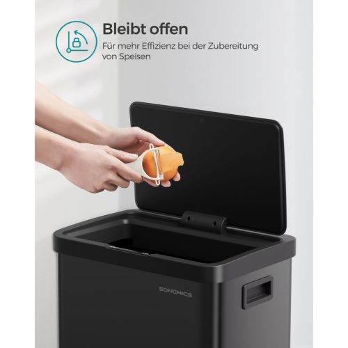 SONGMICS Szemetes mozgásérzékelővel, konyhai hulladéktároló 68 L, automatikus,