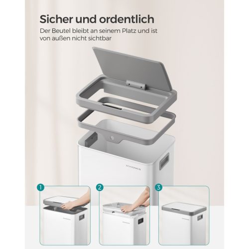 SONGMICS szemetes mozgásérzékelővel, konyhai szemetes 68 L, automatikus, lassan