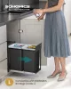 Szelektív szemetes kuka, beépített, 2x15L, acél, fekete