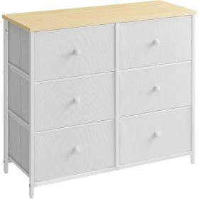   Tároló szekrény hat fiókkal, ruhás szekrény, fehér és tölgy 80x30x71cm