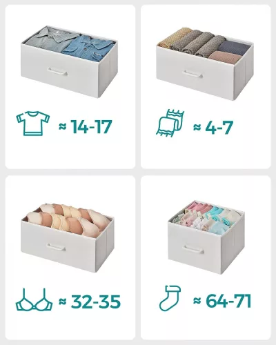 SONGMICS LTS523W57 fiókos szekrény, ruhásszekrény, tároló egység, 7 fiókkal textil