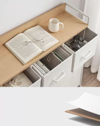 SONGMICS LTS523W57 fiókos szekrény, ruhásszekrény, tároló egység, 7 fiókkal textil