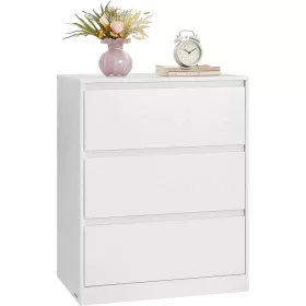   Fiókos tároló szekrény, ruhás szekrény három fiókkal, modern stílus, hófehér