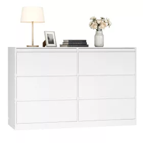Fiókos szekrény, 6 fiókkal, modern stílus, hófehér