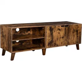 VASAGLE TV-szekrény 60 hüvelykes tévékhez, 2 ajtós TV állvánnyal, állítható polcokkal,