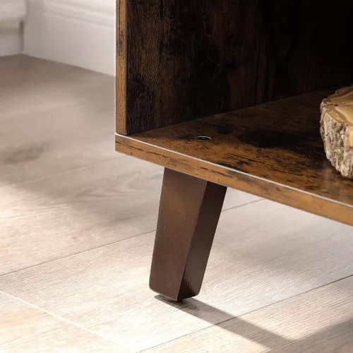 VASAGLE TV-szekrény 60 hüvelykes tévékhez, 2 ajtós TV állvánnyal, állítható polcokkal,