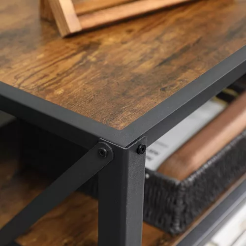 VASAGLE TV állvány, TV asztal akár 60 hüvelykes TV-hez, polcokkal, acél vázzal, nappali,