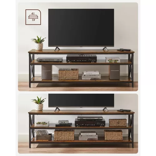VASAGLE TV állvány, TV asztal, TV konzol akár 65 hüvelykes TV-k számára, nyitott