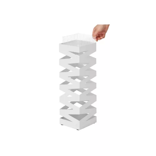 SONGMICS Fém Esernyőtartó, Négyszögletes Esernyőtartó Állvány, 4 Kampóval és