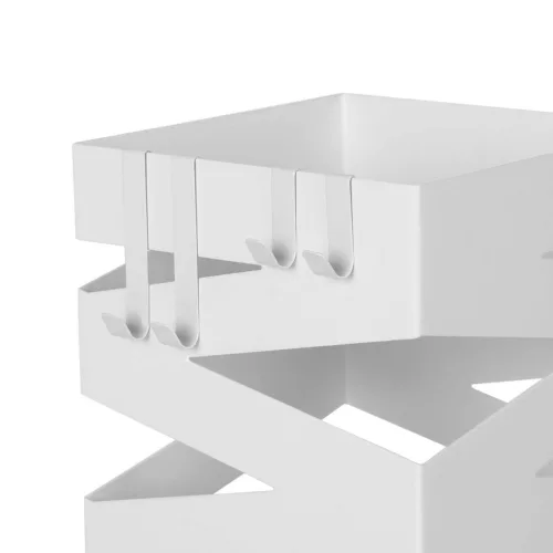 SONGMICS Fém Esernyőtartó, Négyszögletes Esernyőtartó Állvány, 4 Kampóval és