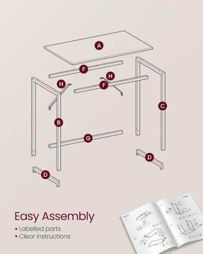 Íróasztal, számítógép asztal, rusztikus barna 100x50x76cm