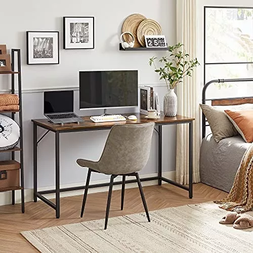 Íróasztal, rusztikus barna 140x60x75cm, fém váz