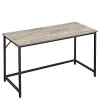 Íróasztal, szürkés-barna 140x60x75cm, fém váz