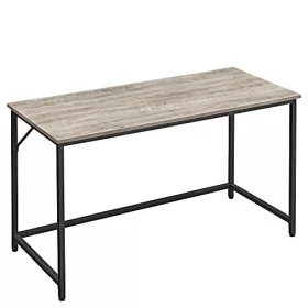 Íróasztal, szürkés-barna 140x60x75cm, fém váz