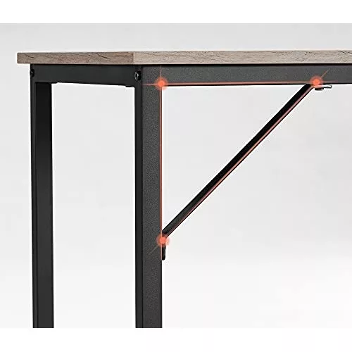 Íróasztal, szürkés-barna 140x60x75cm, fém váz