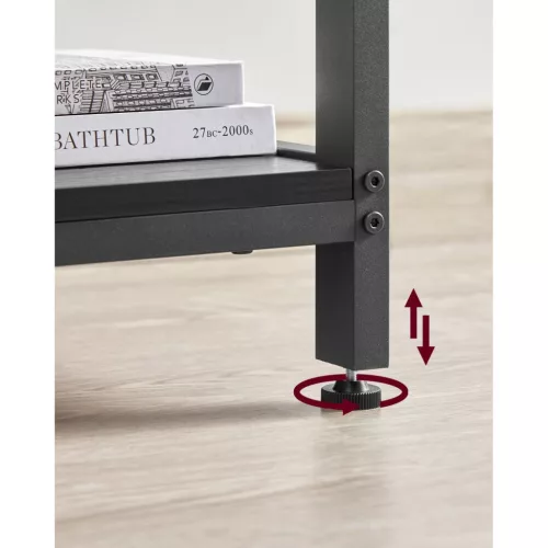 Sarok íróasztal, 2 polccal, fekete faerezetes