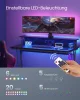 VASAGLE Játékasztal LED-del és elosztóval, Gamer asztal, Számítógépasztal