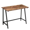 Íróasztal, rusztikus barna, acélkeret, 100 x 50 x 75 cm