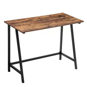 Íróasztal, rusztikus barna, acélkeret, 100 x 50 x 75 cm