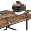 VASAGLE L-alakú íróasztal képernyőtartóval tanuláshoz, játékhoz, munkához, helytakarékos,