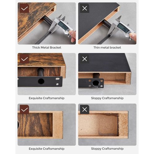 VASAGLE Lebegő polc, fali polc könyvekhez, fényképekhez, gyűjteményekhez, falra szerelhető