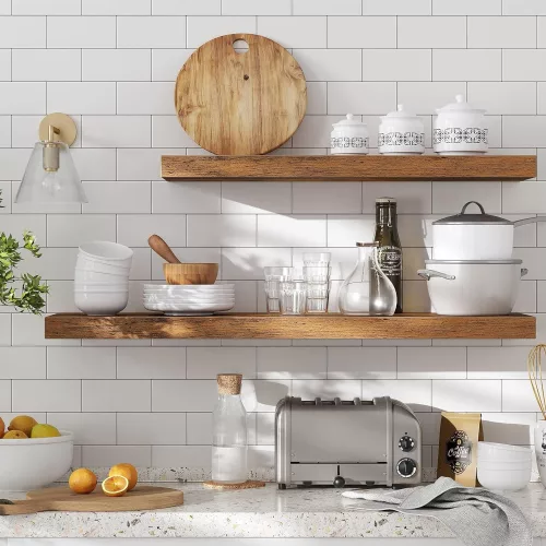 VASAGLE Lebegő polc, fali polc könyvekhez, fényképekhez, gyűjteményekhez, falra szerelhető