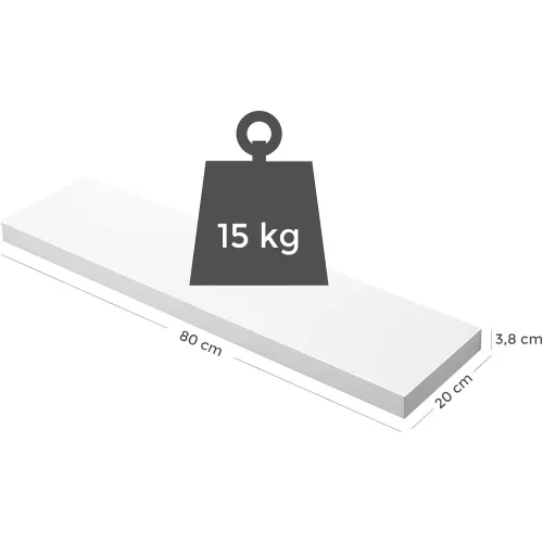 VASAGLE Lebegő polc, fali polc könyvekhez, fényképekhez, gyűjteményekhez, falra szerelhető