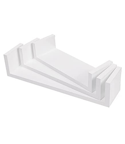 SONGMICS 3 darab modern fali polc készlet, lebegő MDF tároló polcok magasfényű bevonattal és