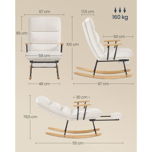 Hintaszék, gumifából készült pihenő fotel, 4 pozícióban állítható