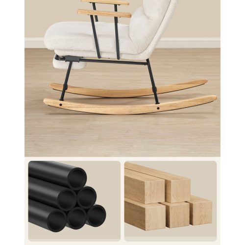 Hintaszék, gumifából készült pihenő fotel, 4 pozícióban állítható