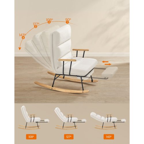 Hintaszék, gumifából készült pihenő fotel, 4 pozícióban állítható