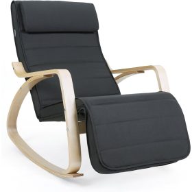 SONGMICS Nyugtató hintaszék nyírfából, állítható lábtartóval, maximális terhelhetőség: