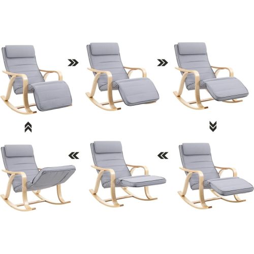 Hintaszék 5-fokozatban állítható lábtámasz, szürke