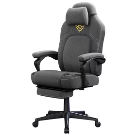   Gamer szék, ergonomikus, lábtartóval, állítható magassággal, szürke szövet