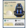 SONGMICS Játékosszék Irodai székkel, Lábtartóval, Fejtámlával és deréktámasszal,