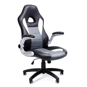   Irodai szék, forgószék, állítható magasság, fekete, szürke és fehér műbőr