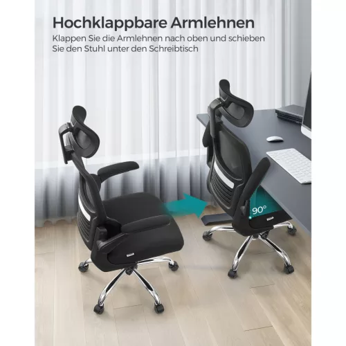 Irodai forgószék, ergonomikus, hálós háttámlával, fejtámasszal, hintázó