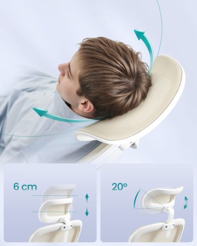 Irodai ergonomikus szék, dupla rétegű hálós huzattal, állítható fejtámasszal