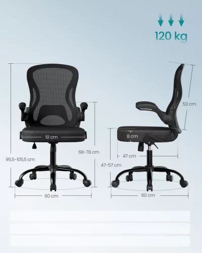 Irodai forgószék, ergonomikus, hálós háttámlával, hintázó, fekete