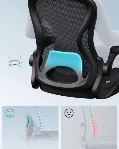 Irodai forgószék, ergonomikus, hálós háttámlával, hintázó, fekete