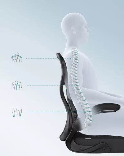 Irodai forgószék, ergonomikus, hálós háttámlával, hintázó, fekete