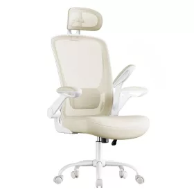   Irodai forgószék, hálós, ergonomikus, fejtámlával, cappuccino