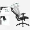 Irodai ergonomikus szék, állítható deréktámasszal és fejtámlával, fekete